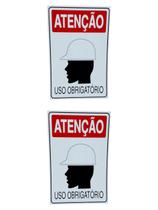 KIT 2 Placa DE Sinalização OBRIGATORIO CAPACETE SEGURANÇA KIT 2 Placa DE Sinalização OBRIGATORIO CAPACETE SEGURANÇA