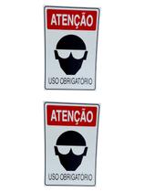 KIT 2 Placa DE Sinalização OBRIGATORIO USO DE OCULOS 20X30CM KIT 2 Placa DE Sinalização OBRIGATORIO USO DE OCULOS 20X30CM