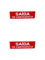 KIT 2 Placa de Sinalização saida de emergencia 10x30 cm