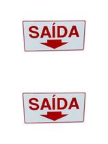 KIT 2 Placa de Sinalização saida seta para baixo 15x30 cm