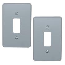 Kit 2 Placa Espelho 4x2 1 Posto Cinza Silentoque 8501 Pial