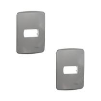 Kit 2 Placa/Espelho 4X2 1Mod Alumin S3B77112 Miluz Schneider Kit 2 Placa/Espelho 4X2 1Mod Alumin S3B77112 Miluz Schneider