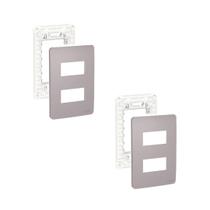 Kit 2 Placa/Espelho 4X2 2 Mod Axis Grey S730121224 Orion Sch