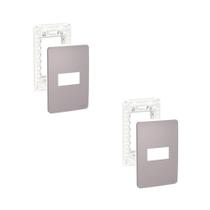 Kit 2 Placa/Espelho 4X2 2 Modulos Axis Grey S730101224 Orion
