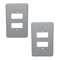 Kit 2 Placa Espelho 4x2 2 Posto Silentoque 8506 Cor Cinza