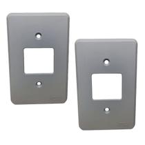 Kit 2 Placa Espelho 4x2 Silentoque 8502 Cinza 2 Postos