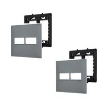 Kit 2 Placa/Espelho 4X4 2 Mod 618511CZ+ Pial Plus+ Legrand C Suporte