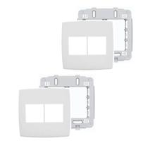 Kit 2 Placa Espelho 4x4 4 mods Branco Legrand Pial Plus 618512 Com Suporte Kit 2 Placa Espelho 4x4 4 mods Branco Legrand Pial Plus 618512 Com Suporte