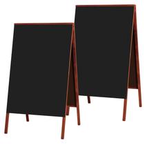 Kit 2 Placa Lousa Quadro Cavalete Calçada 70x50 cm para Comércio Madeira Mogno Preto Liso Kit 2 Placa Lousa Quadro Cavalete Calçada 70x50 cm para Comércio Madeira Mogno Preto Liso
