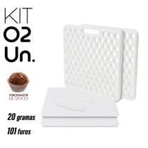 Kit 2 Placa Porcionadora de Doces Brigadeiro 20g 101 Furos