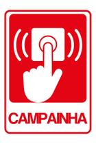 Kit 2 Placa PS Sinalizacao Portao Campainha 15x10cm