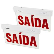 Kit 2 Placa Sinalização Saída 6000k Led 2 Lados Bivolt 1w Vermelho - Avant Kit 2 Placa Sinalização Saída 6000k Led 2 Lados Bivolt 1w Vermelho - Avant