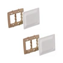 Kit 2 Placas 4X4 Cega Branco Com Suporte Zeffia Pial 680173 Kit 2 Placas 4X4 Cega Branco Com Suporte Zeffia Pial 680173