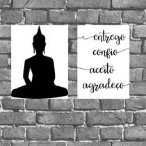 Kit 2 Placas Buda Entrego Aceito Confio 18X27Cm Kit 2 Placas Buda Entrego Aceito Confio 18X27Cm