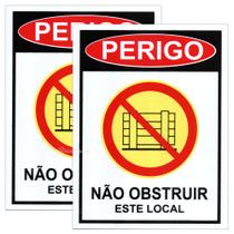 Kit 2 Placas de Aviso "Não Obstruir Este Local" em PVC 20x15cm BOM7523 Kit 2 Placas de Aviso "Não Obstruir Este Local" em PVC 20x15cm BOM7523