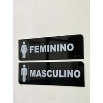 Kit 2 Placas De Banheiro Masculino Feminino Acrílico