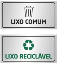 Kit 2 Placas de Lixo Comum e Reciclável em Alumínio de 20x10cm Kit 2 Placas de Lixo Comum e Reciclável em Alumínio de 20x10cm