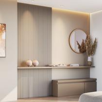 Kit 2 Placas de Painel Ripado Tóquio 250cm x 58cm x 3,3mm (Rende 2,9m²) Ecorevest Bege Kit 2 Placas de Painel Ripado Tóquio 250cm x 58cm x 3,3mm (Rende 2,9m²) Ecorevest Bege