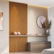 Kit 2 Placas de Painel Ripado Tóquio 250cm x 58cm x 3,3mm (Rende 2,9m²) Ecorevest Marrom/Freijó