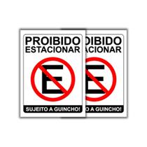 Kit 2 Placas De Proibido Estacionar 30x40cm Guincho (PL000004)