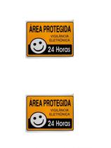 KIT 2 PlacaS de Sinalização 15x20 área Protegida 24 Horas KIT 2 PlacaS de Sinalização 15x20 área Protegida 24 Horas