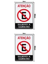 KIT 2 PlacaS DE Sinalização 30x20 Atenção Sujeito a Guincho
