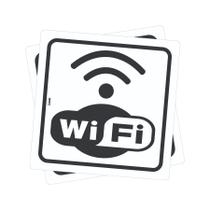 Kit 2 Placas de Sinalização de Aviso WiFi Wi-Fi - Sinal Internet Sem Fio Proteja sua Rede