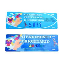 Kit 2 Placas de Sinalização em MDF atendimento Prioritário para Autistas Kit 2 Placas de Sinalização em MDF atendimento Prioritário para Autistas