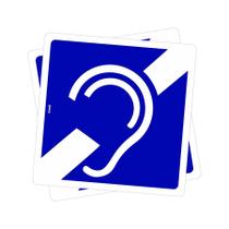 Kit 2 Placas de Sinalização PCD - Deficiente Auditivo com Pictograma de Orelha Acessibilidade e Inclusão Kit 2 Placas de Sinalização PCD - Deficiente Auditivo com Pictograma de Orelha Acessibilidade e Inclusão