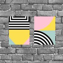 Kit 2 Placas Decorativas Abstratas Listras 18X27Cm