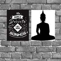 Kit 2 Placas Decorativas Buda Sonhos 18x27cm Kit 2 Placas Decorativas Buda Sonhos 18x27cm