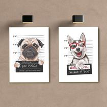Kit 2 Placas Decorativas Cachorros A4 Kit 2 Placas Decorativas Cachorros A4