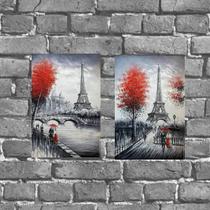 Kit 2 Placas Decorativas De Parede Paris 18x27cm Kit 2 Placas Decorativas De Parede Paris 18x27cm