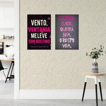 Kit 2 Placas Decorativas Frases Aleatórias MDF 3mm 18x26 - Brothers Mineiros Decor Kit 2 Placas Decorativas Frases Aleatórias MDF 3mm 18x26 - Brothers Mineiros Decor