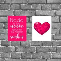 Kit 2 Placas Decorativas Nossos Sonhos 18x27cm Kit 2 Placas Decorativas Nossos Sonhos 18x27cm