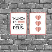 Kit 2 Placas Decorativas Nunca Foi Sorte 18x27cm