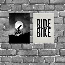 Kit 2 Placas Decorativas Ride A Bike 18x27cm