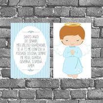 Kit 2 Placas Decorativas Santo Anjo 18X27Cm