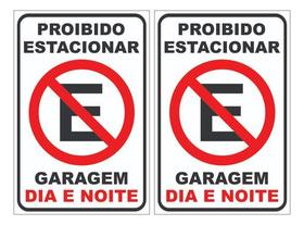 Kit 2 Placas Proibido Estacionar 30x20cm Ps 1mm