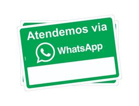 Kit 2 Placas Sinalização Aviso Atendemos Via WhatsApp Kit 2 Placas Sinalização Aviso Atendemos Via WhatsApp