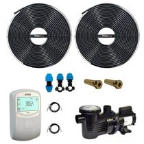 Kit 2 Placas Solar 8m³ Aquecedor Piscina C/ Comando Digital