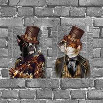 Kit 2 Placas Vintage Cachorros Humanos 18X27Cm Kit 2 Placas Vintage Cachorros Humanos 18X27Cm