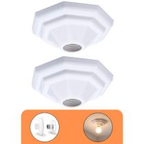 Kit 2 Plafon Branco Luminária Plafonier Pirâmide Paflon Teto Sobrepor Lâmpada Led Soquete E27 Bocal Porcelana Bivolt 100w Sala Quarto Garagem Banheiro Kit 2 Plafon Branco Luminária Plafonier Pirâmide Paflon Teto Sobrepor Lâmpada Led Soquete E27 Bocal Porcelana Bivolt 100w Sala Quarto Garagem Banheiro