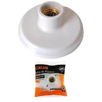 Kit 2 Plafon de Plastico Bocal de Porcelana E-27 Foxlux