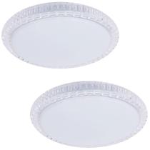 Kit 2 Plafon Led Acrilico Efeito Estrelado Slim Redondo6000K Kit 2 Plafon Led Acrilico Efeito Estrelado Slim Redondo6000K