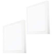 Kit 2 Plafon Led Avant 24w Sobrepor Quadrado Poliestireno Branco 6500K 30x30cm