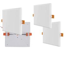 Kit 2 Plafon Led Borda Infinita 50w Embutir Quadrado 30cmx30cm Bivolt Branco Frio 6500k