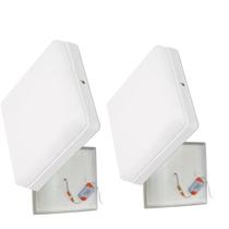 Kit 2 Plafon Led Borda Infinita 50w Sobrepor Quadrado 30cmx30cm Bivolt Neutro 4000k