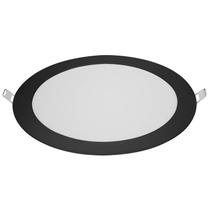 Kit 2 Plafon Led Embutir Redondo Preto 18w 22x22 6500k
