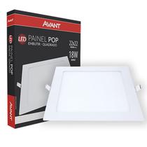 Kit 2 Plafon Led Painel Embutir Qua 22x22 18w Branco Frio Kit 2 Plafon Led Painel Embutir Qua 22x22 18w Branco Frio